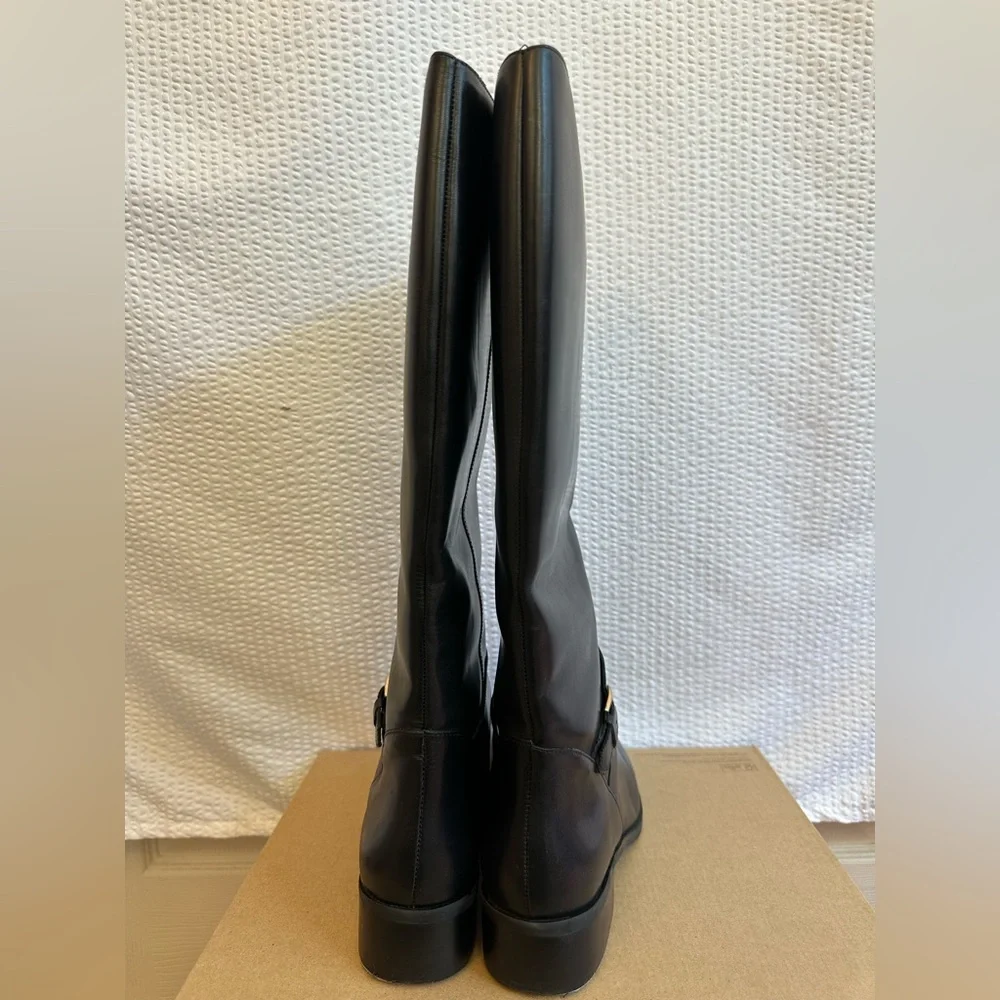 Valerie Stevens Heritage Black Leather Knee High Riding Boots Women’s Size 9